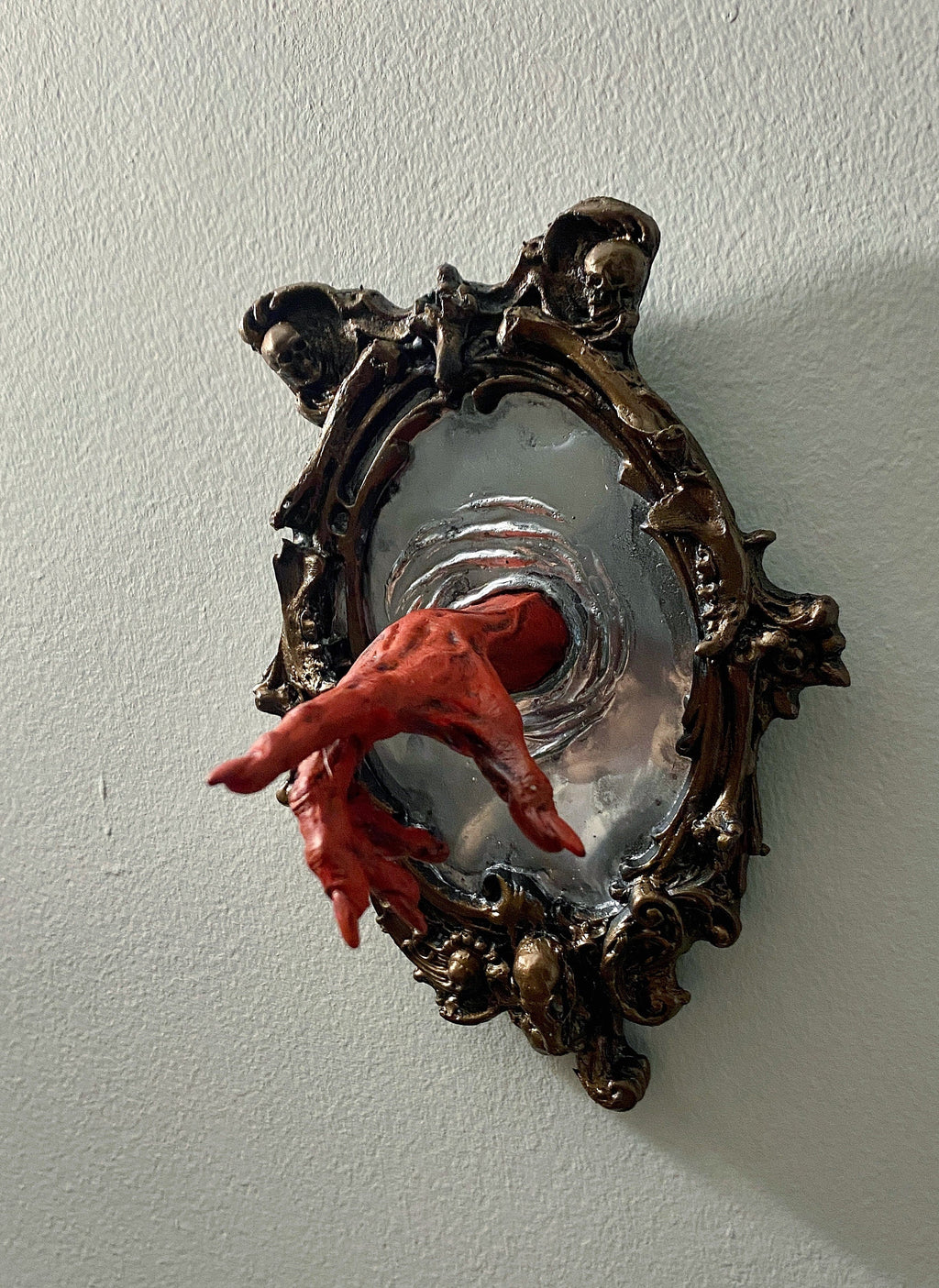 Spectral Hand Wall Plaque — Blood Red