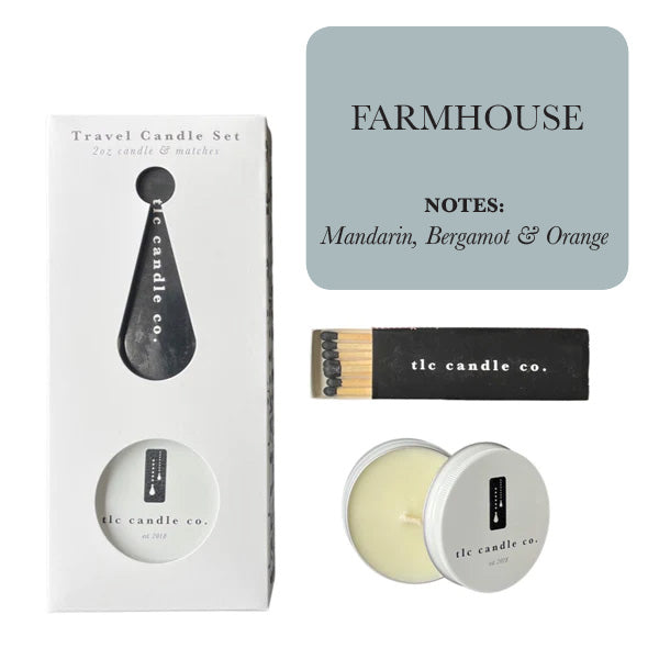 Travel Candle with Matches  - Farmhouse