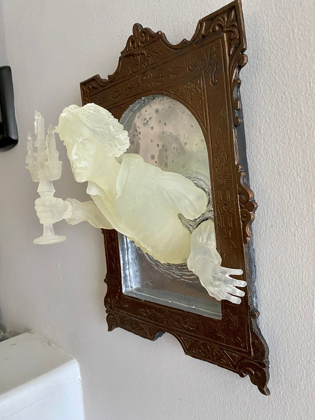 Gentleman Ghost in the Mirror Wall Plaque — Large Glow in the Dark