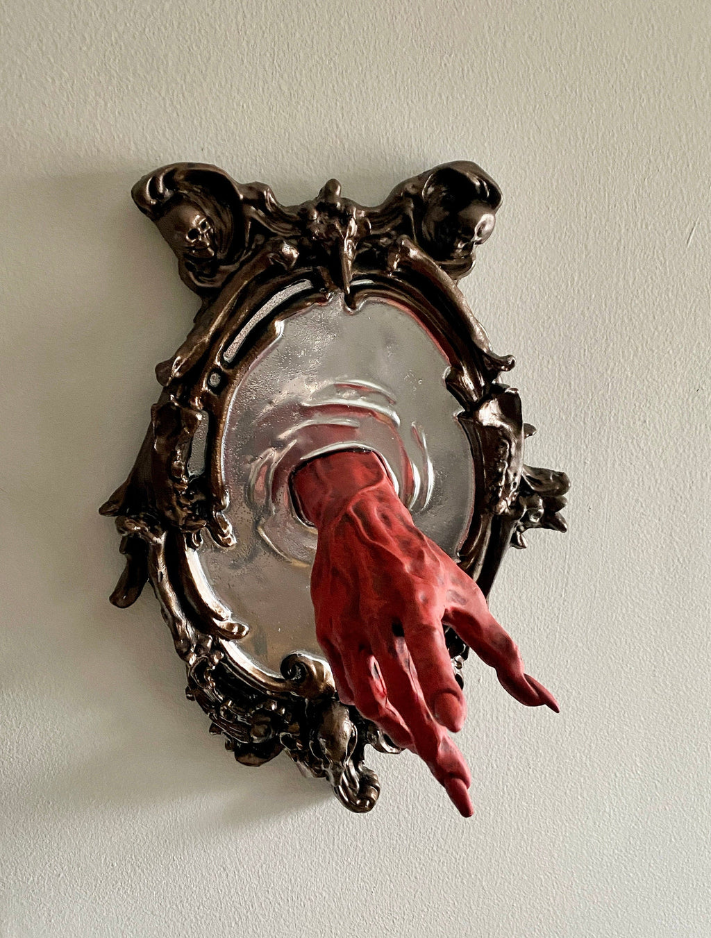 Spectral Hand Wall Plaque — Large Blood Red