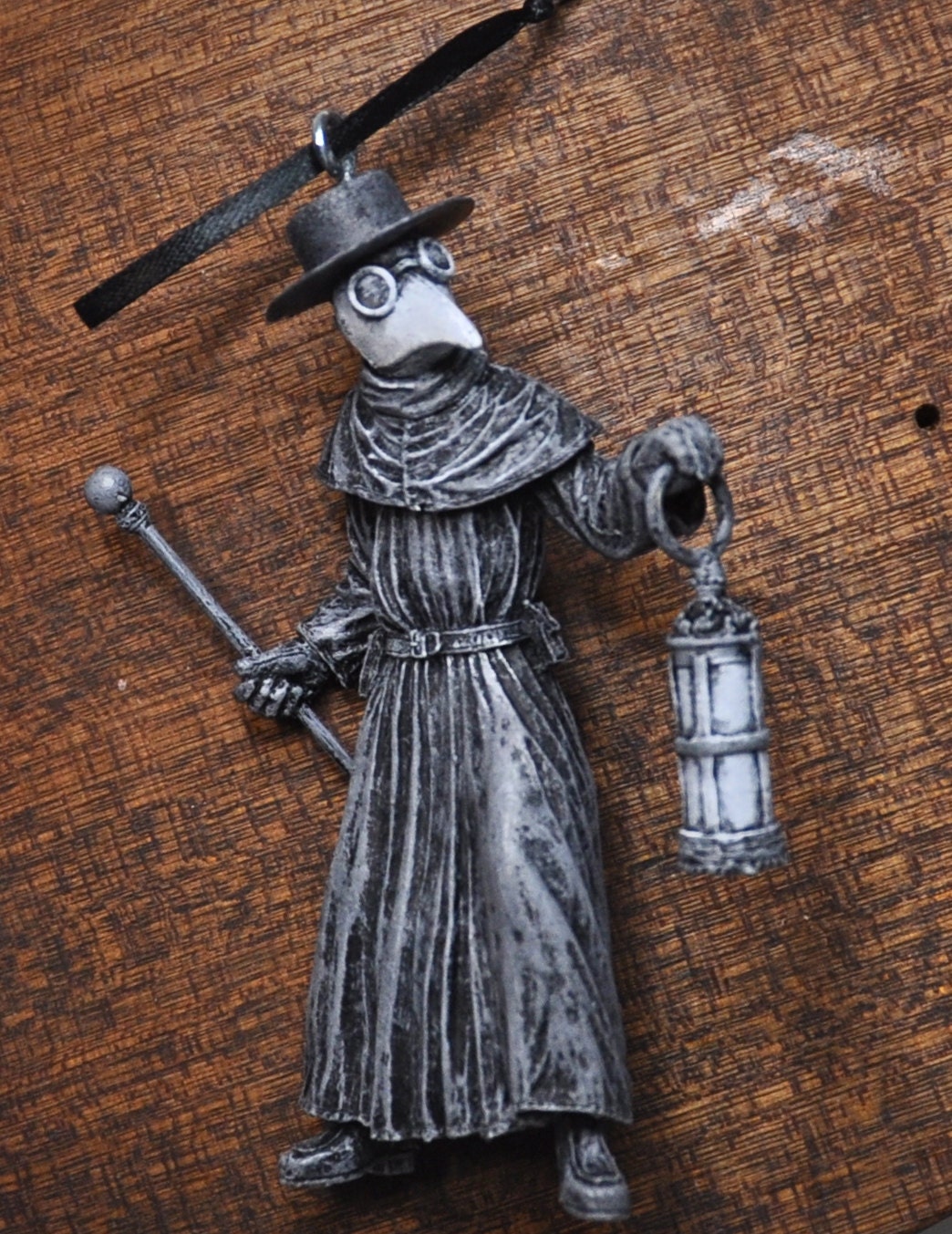 Plague Doctor Hand-Painted Resin Ornament