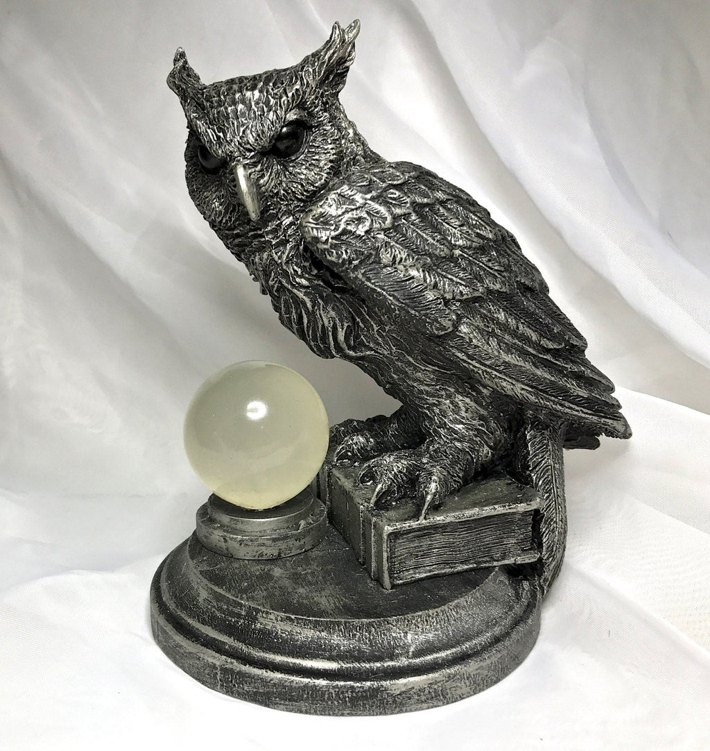 Horned Owl Witch's Familiar Hand-Painted Resin Figurine
