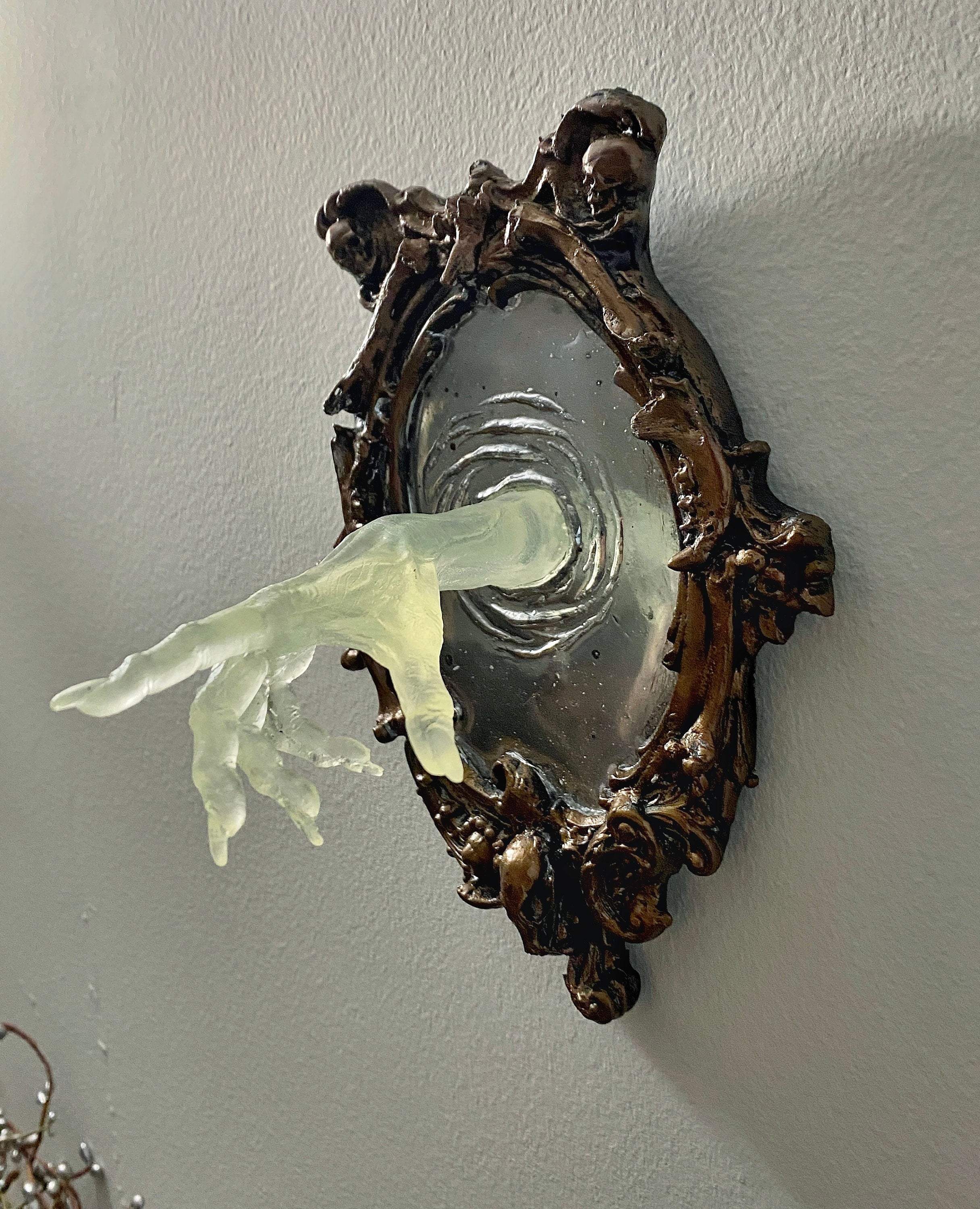 Spectral Hand Wall Plaque — Glow in the Dark Resin