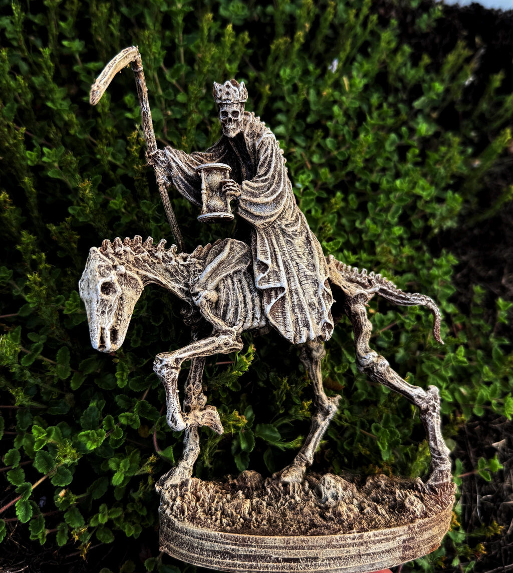 Triumph of Death — Grim Reaper on Skeletal Horse Statue
