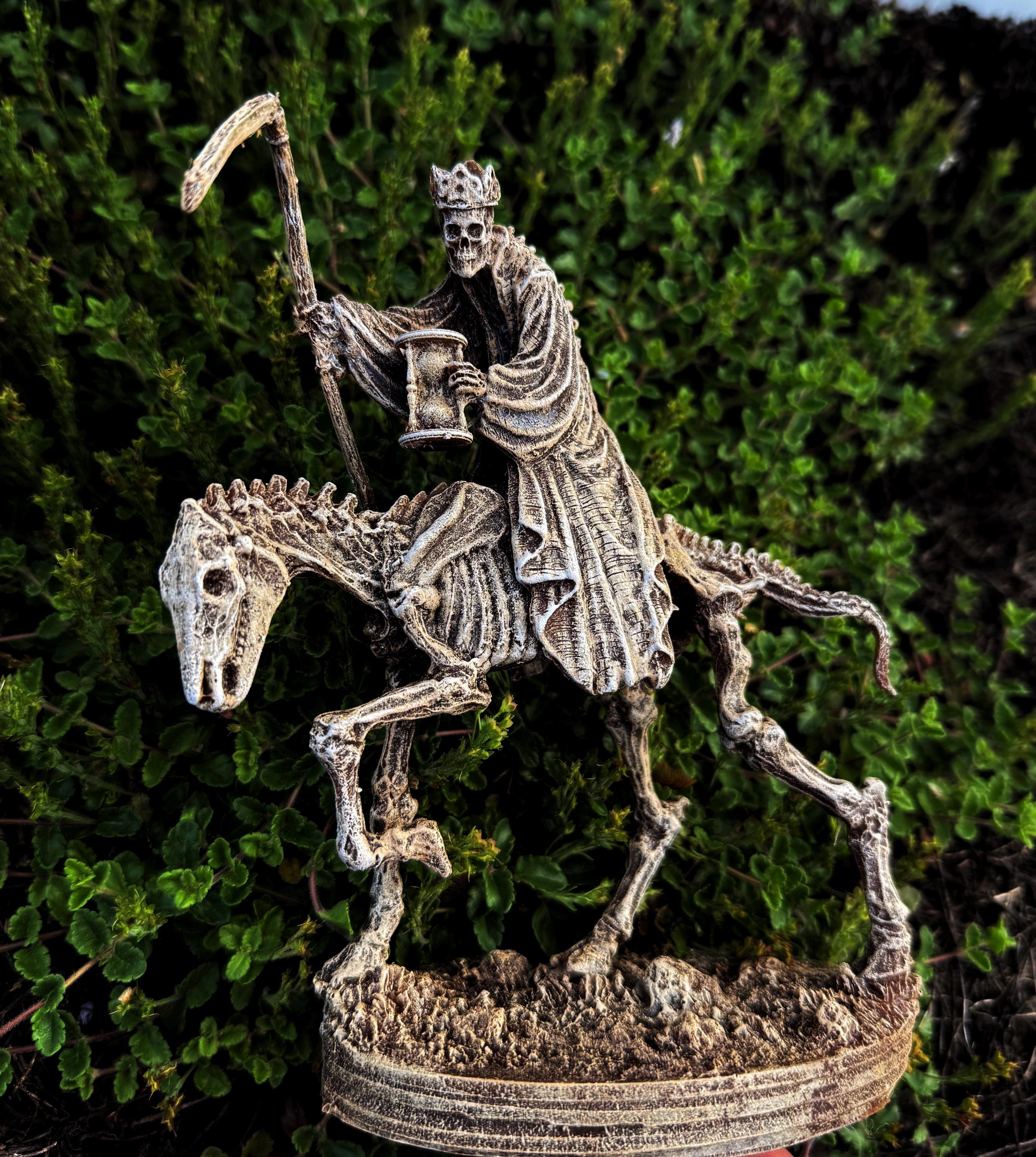 Triumph of Death — Grim Reaper on Skeletal Horse Statue