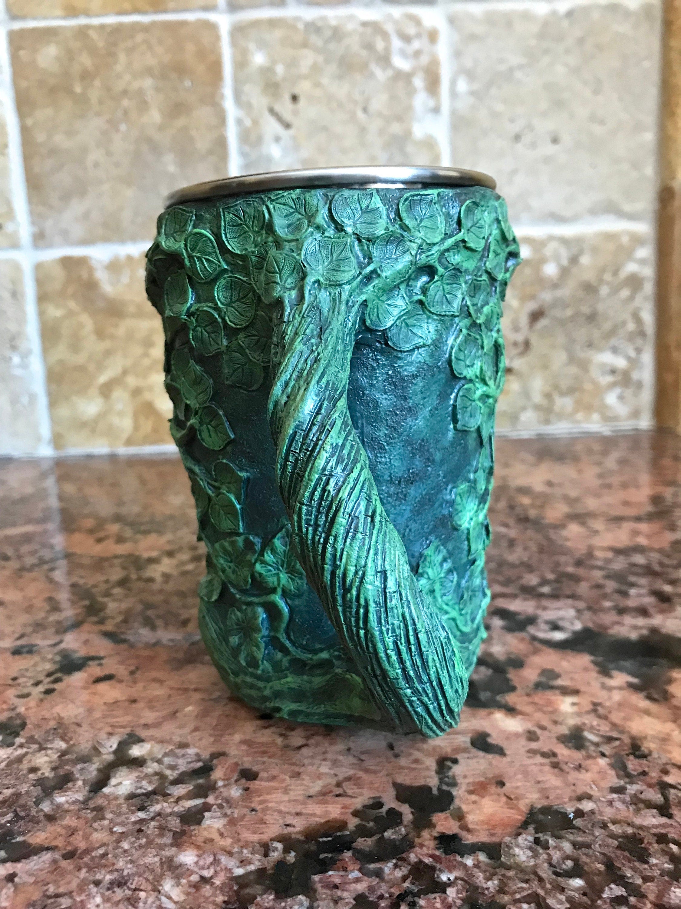Dryad Art Mug — Green Hand-Sculpted Resin