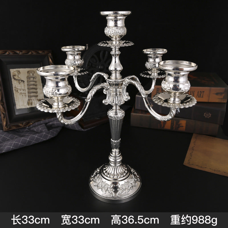 Vintage European Multi-Arm Metal Candle Holder — 3 & 5-Head Styles