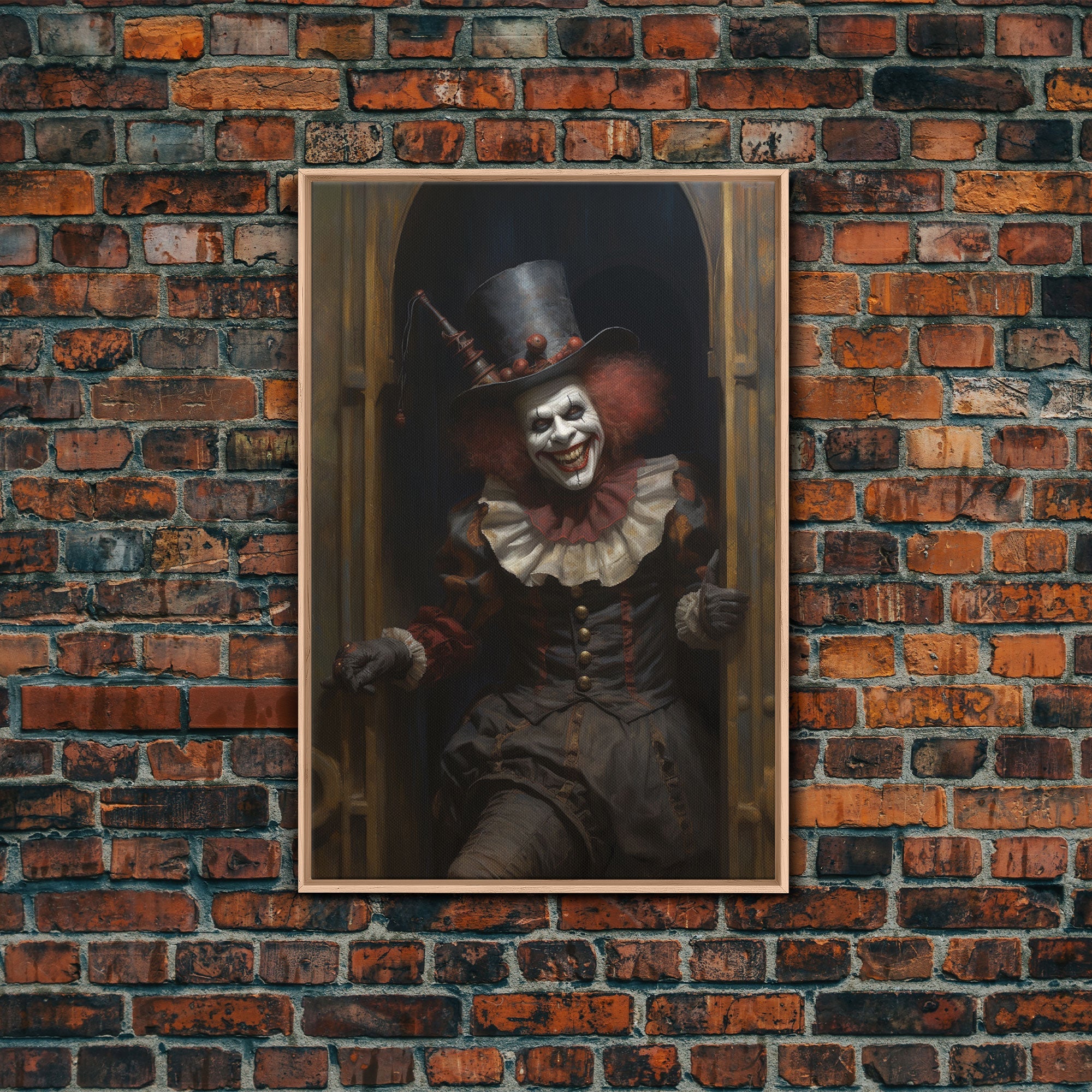 Victorian Clown Framed Canvas Print
