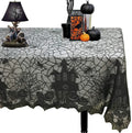 Halloween Lace Tablecloth, Haunted House & Pumpkin