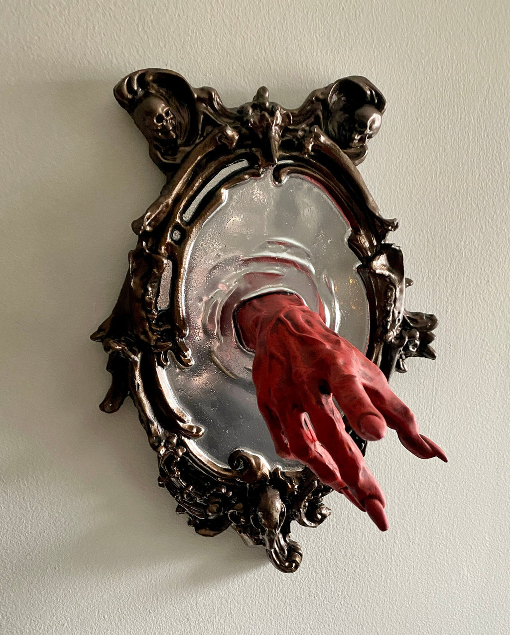 Spectral Hand Wall Plaque — Large Blood Red