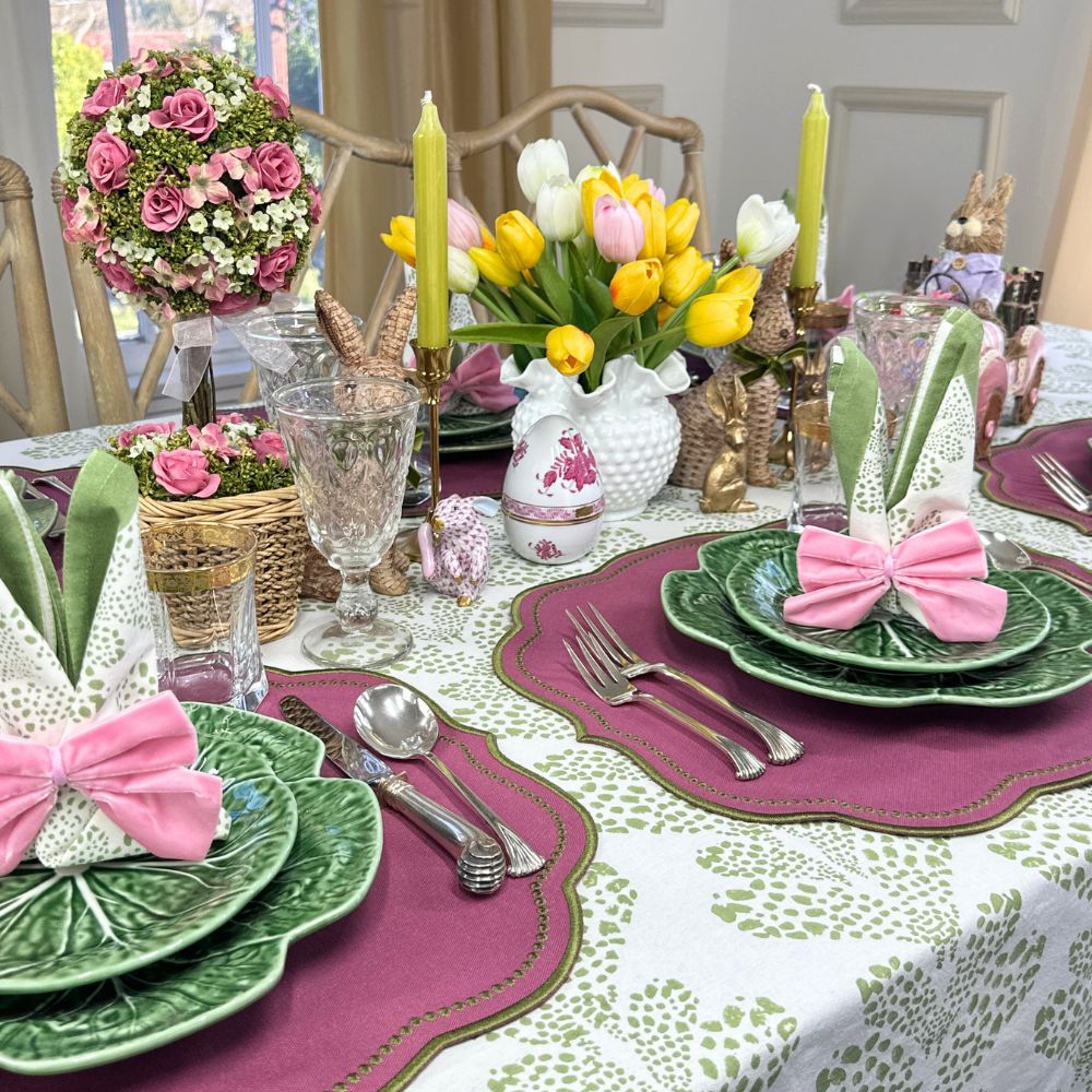 Pink: Velvet Bow Napkin Ties - (Set of 4)