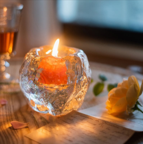 Sculptural Glass Candle Holder