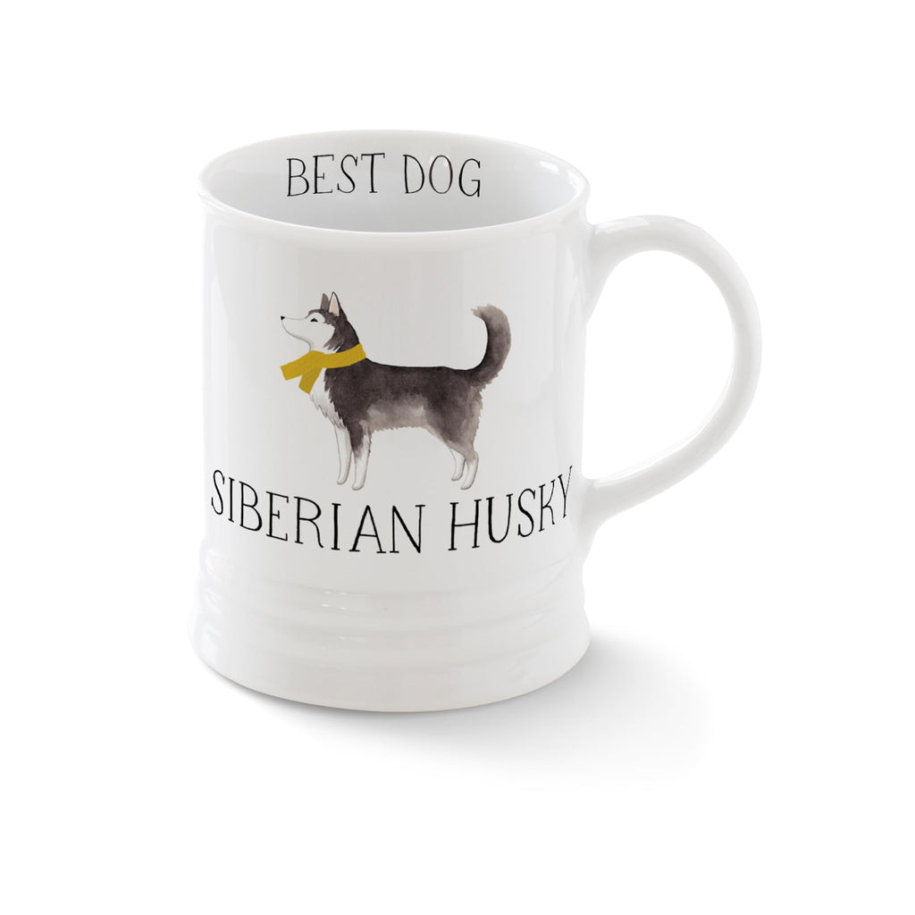 Stoneware Coffee Mug – Siberian Husky Watercolor