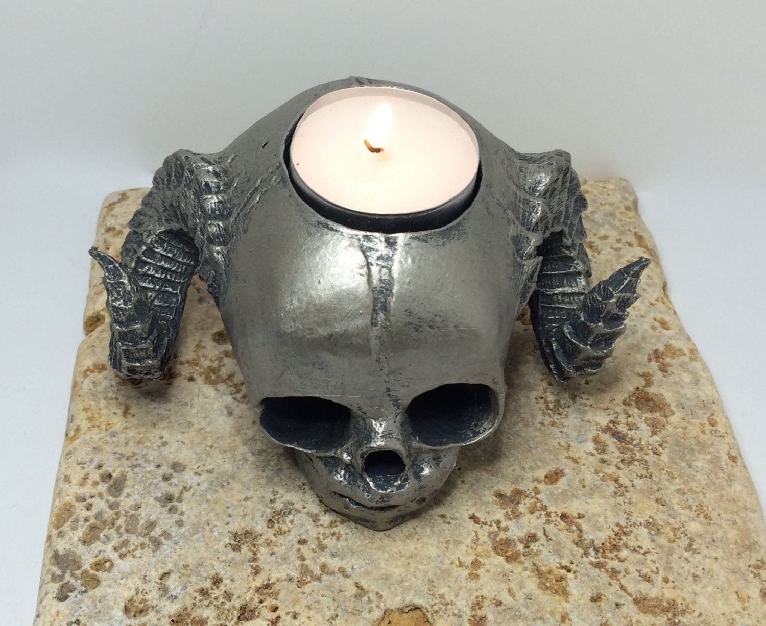 Satyr Fetal Skull Tea Light Holder