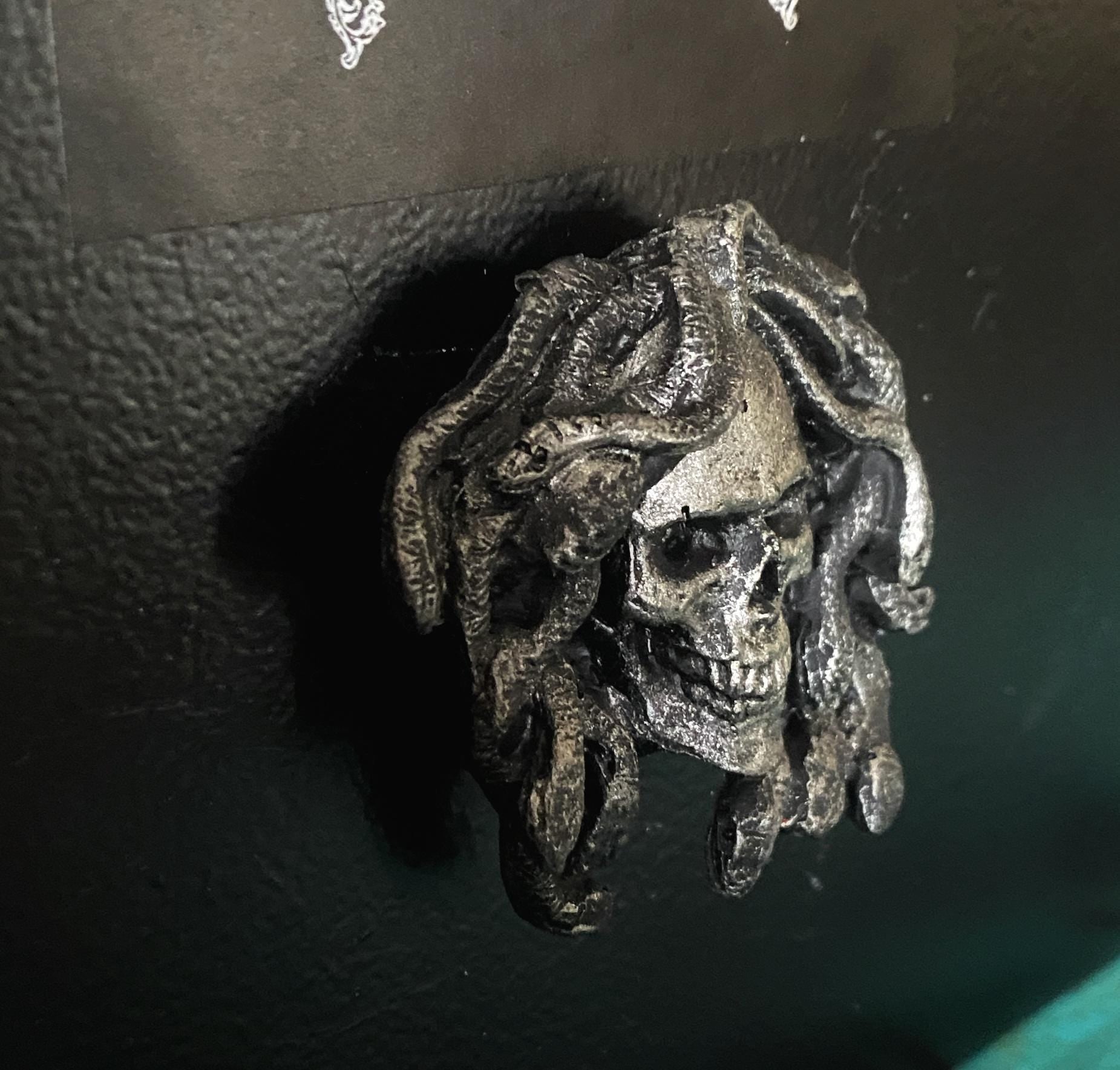 Medusa Skull Hand-Painted Resin Magnet