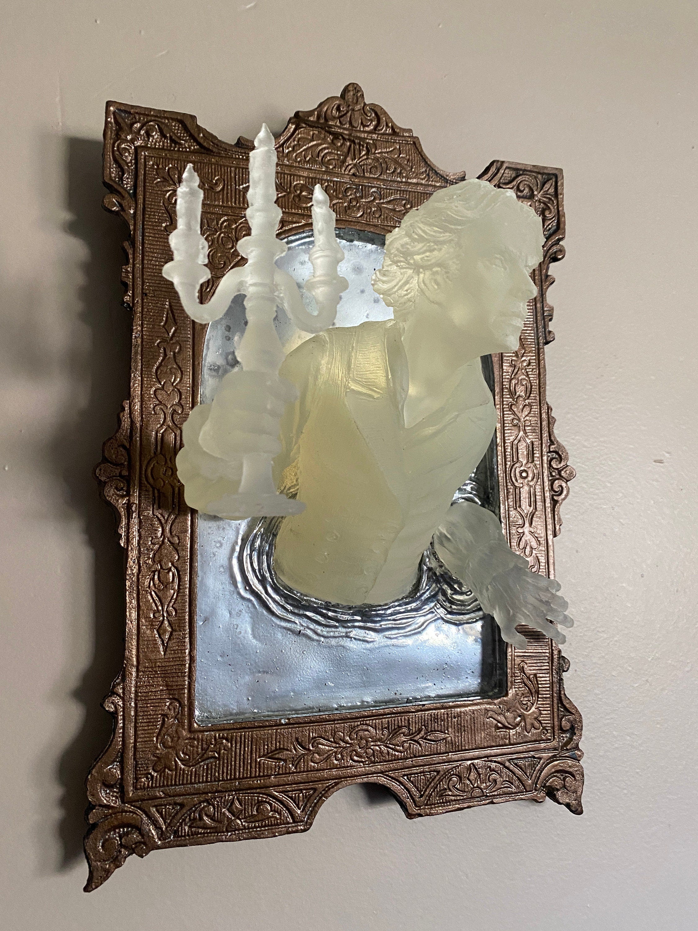 Gentleman Ghost in the Mirror Wall Plaque — Large Glow in the Dark
