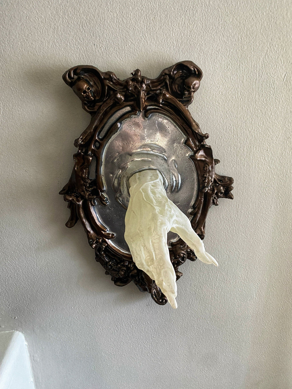 Spectral Hand Wall Plaque — Large White
