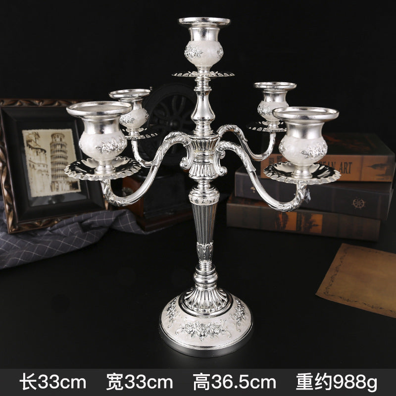 Vintage European Multi-Arm Metal Candle Holder — 3 & 5-Head Styles