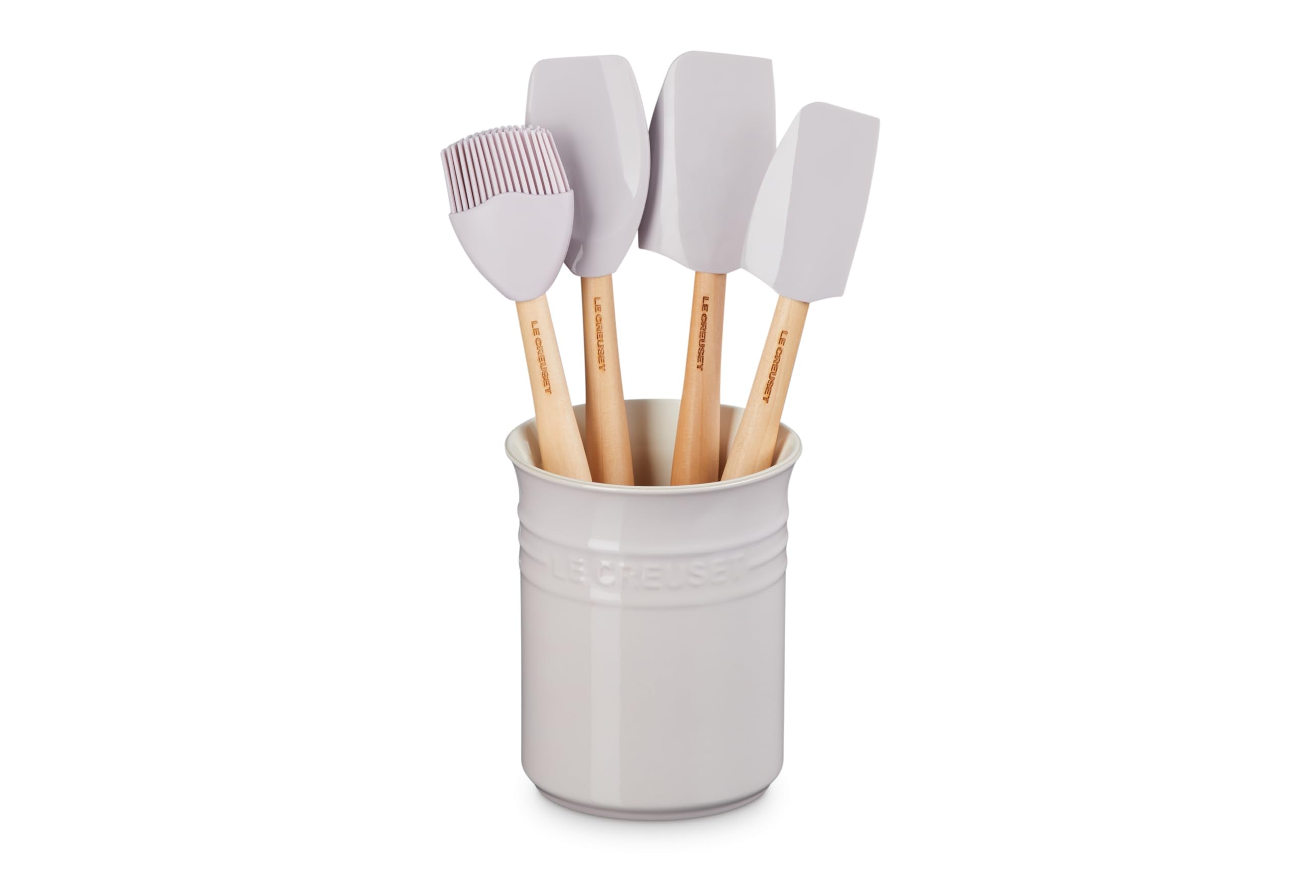 Le Creuset Stoneware & Silicone Utensil Crock Set – Shallot