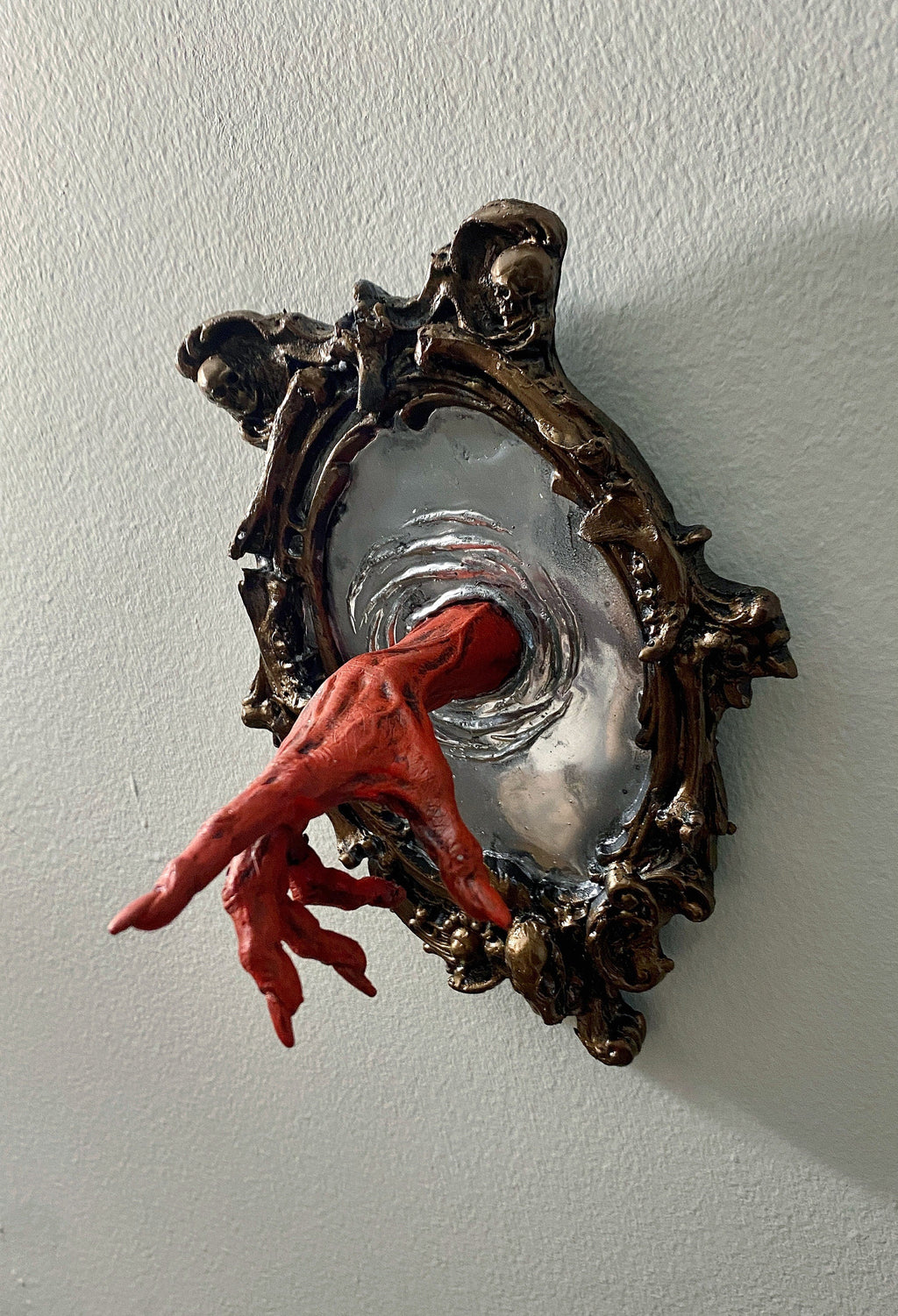 Spectral Hand Wall Plaque — Blood Red