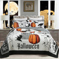 3 Piece Halloween Quilt Set - Cozy and Spooky Pumpkin and Ghost Pattern