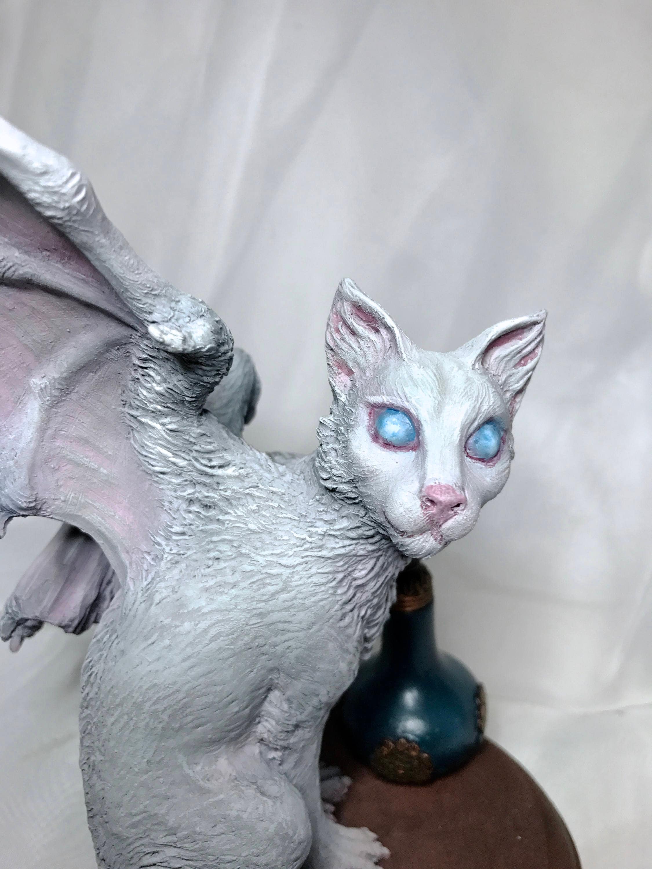 Fairy Cat Witch's Familiar Statue — Full Color