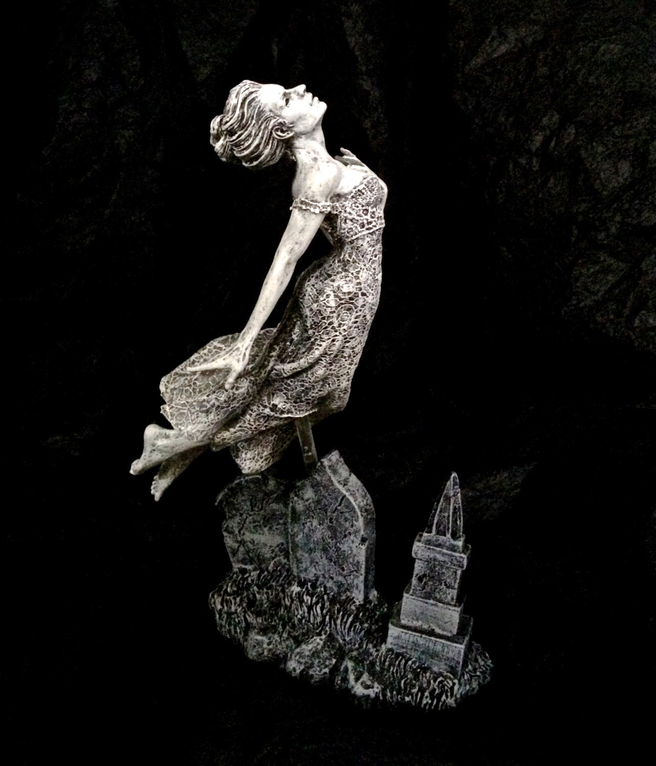 Victorian Ghost Hand-Painted Resin Figurine — Glow in the Dark