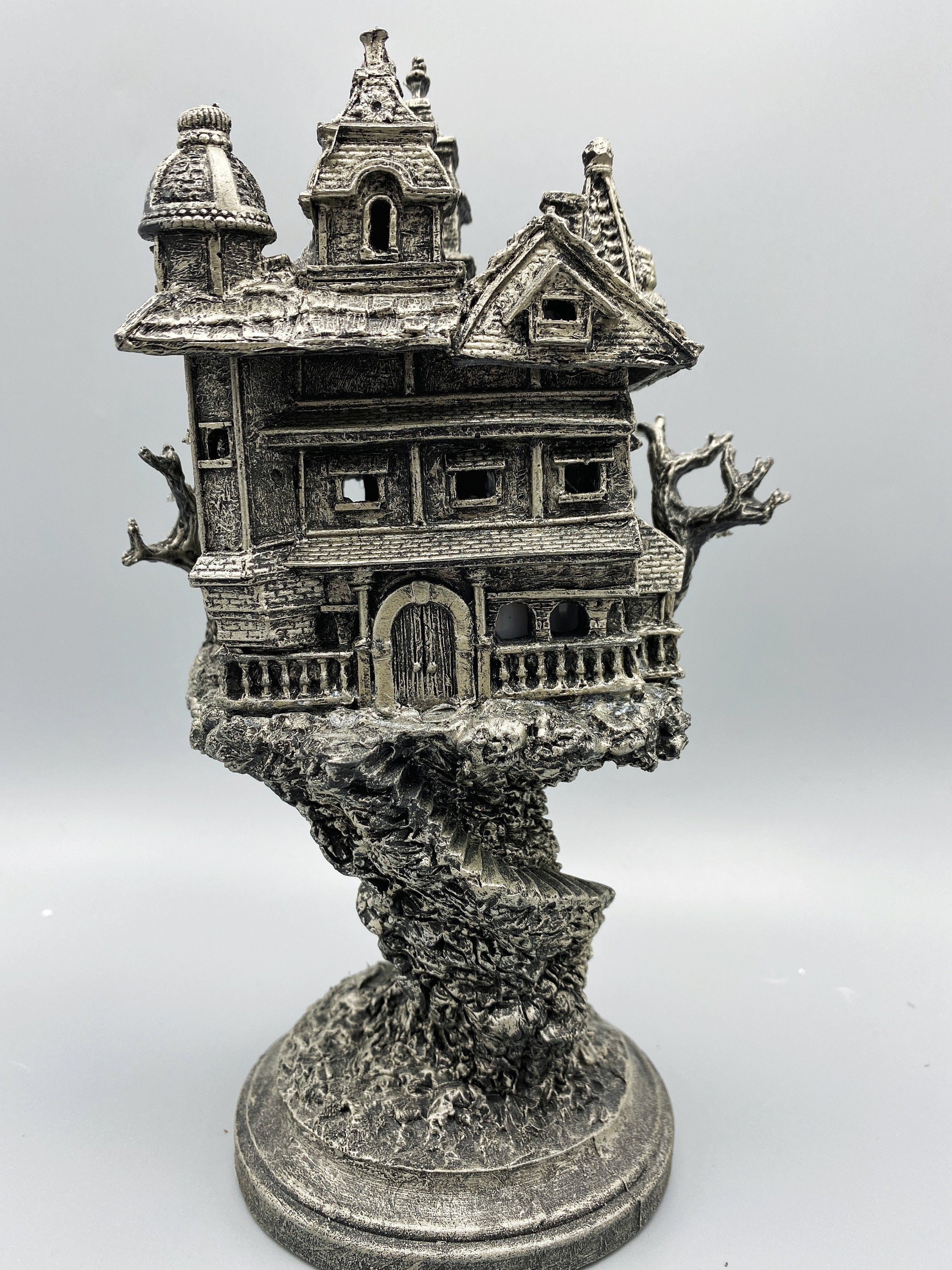 Haunted Mansion Resin Sculpture with LED Tea Light