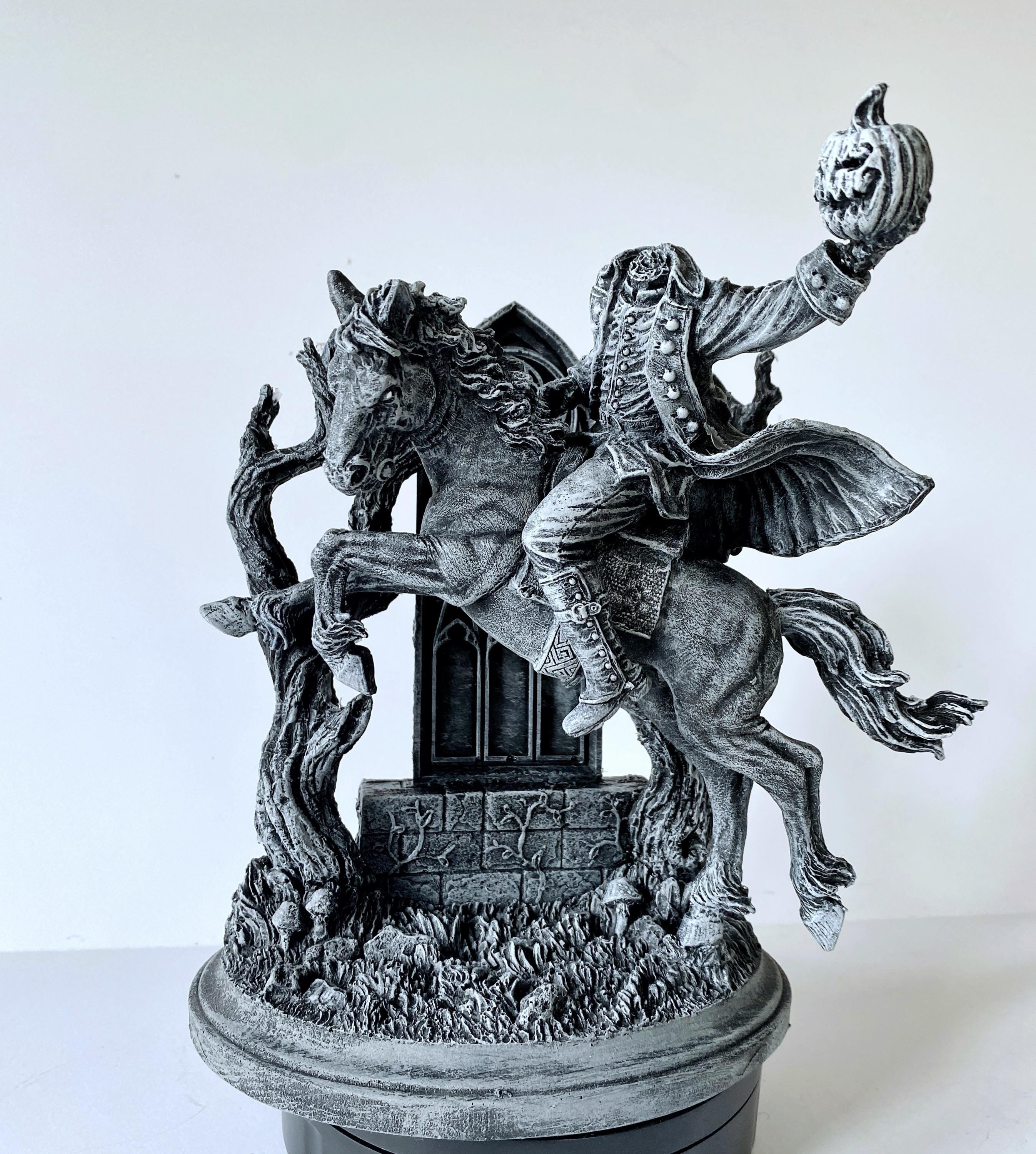 Headless Horseman Riding Hand-Painted Resin Figurine