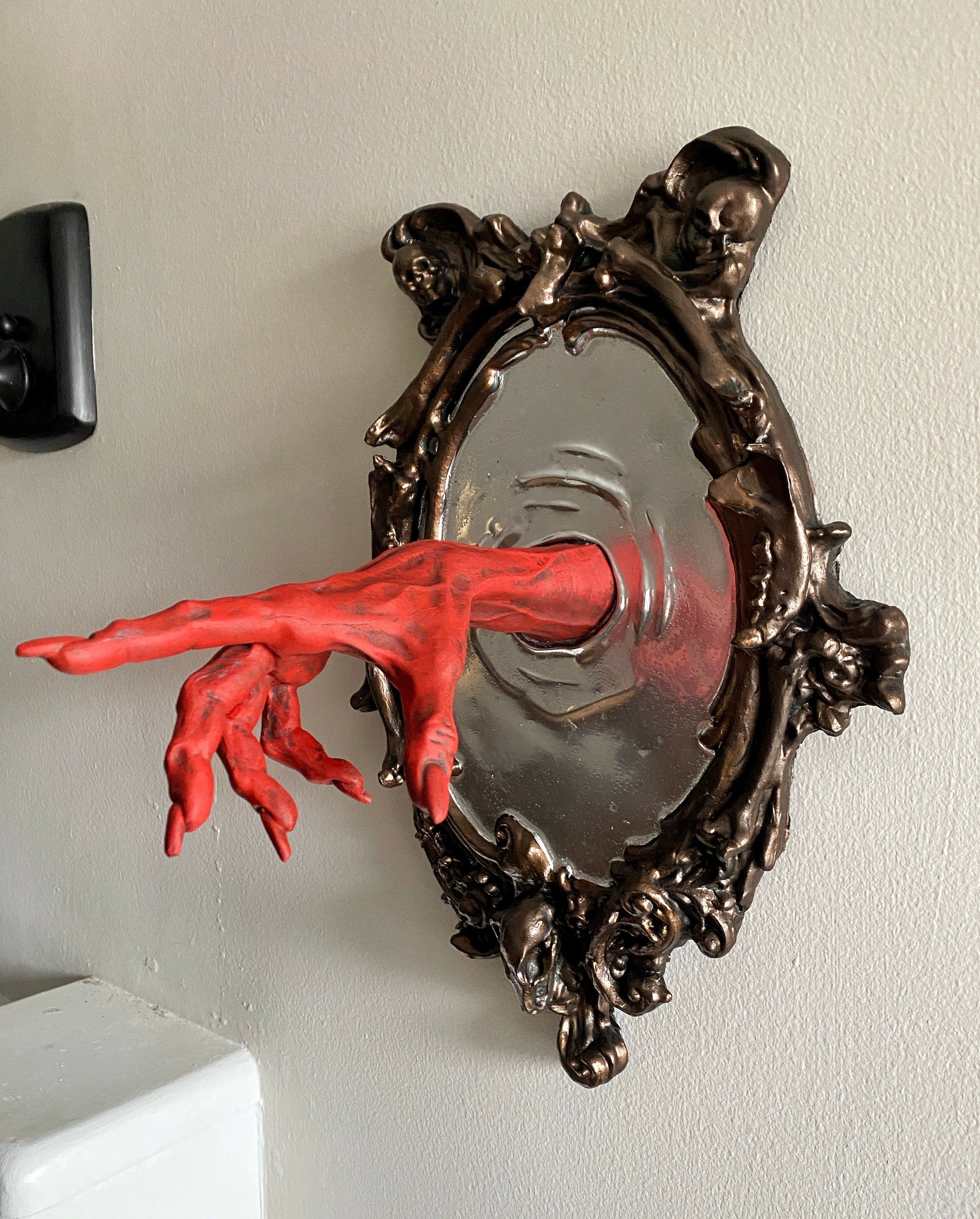 Spectral Hand Wall Plaque — Large Blood Red