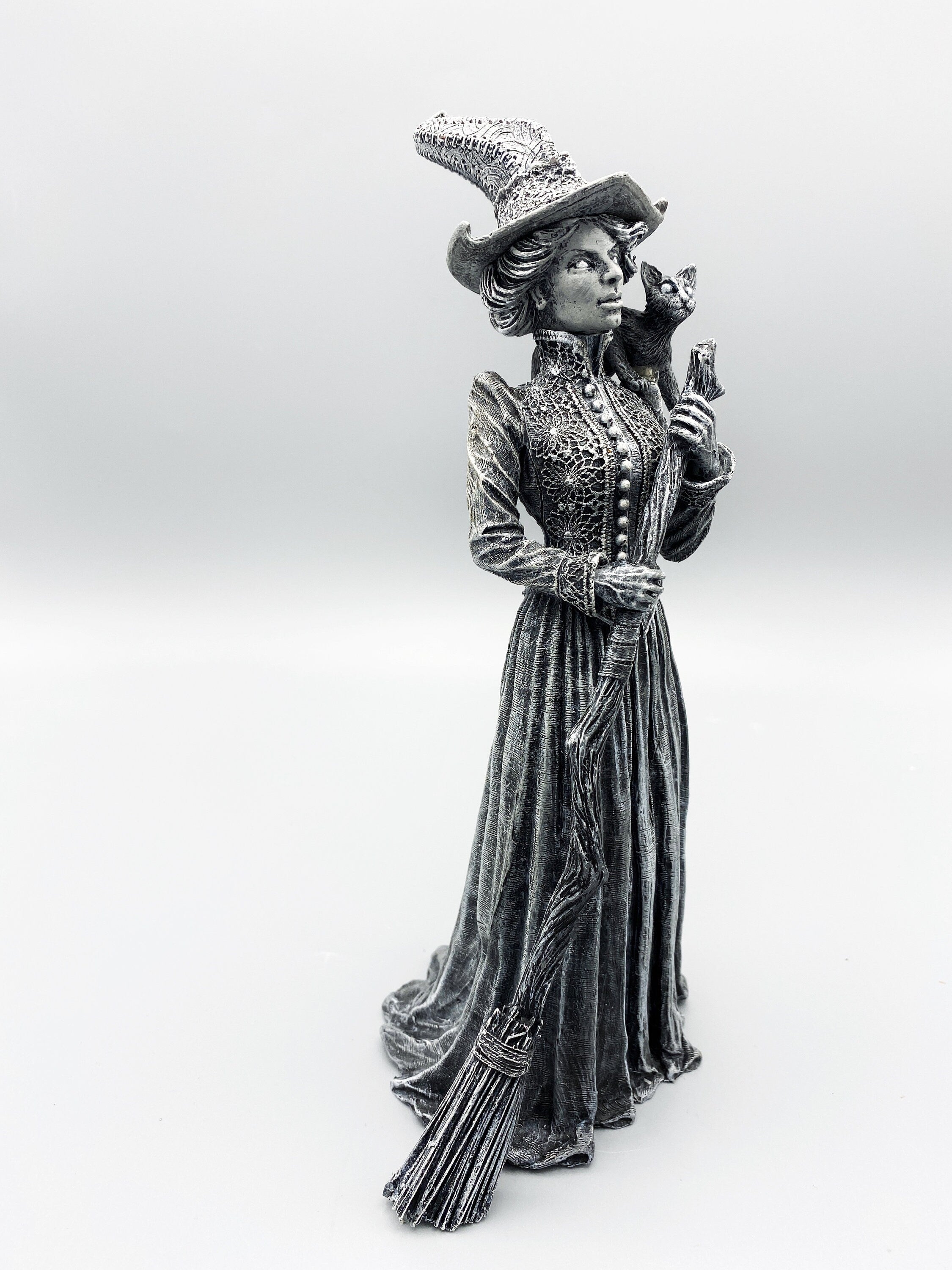 Victorian Witch Hand-Painted Resin Figurine