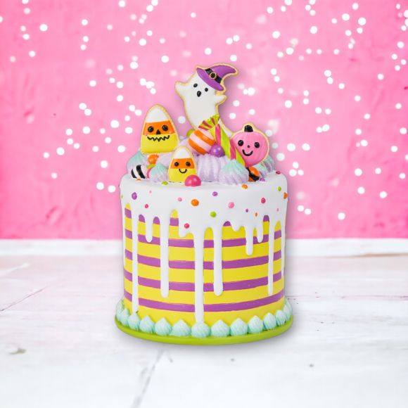 Halloween Carnival Colorful Cake, 8 Inches