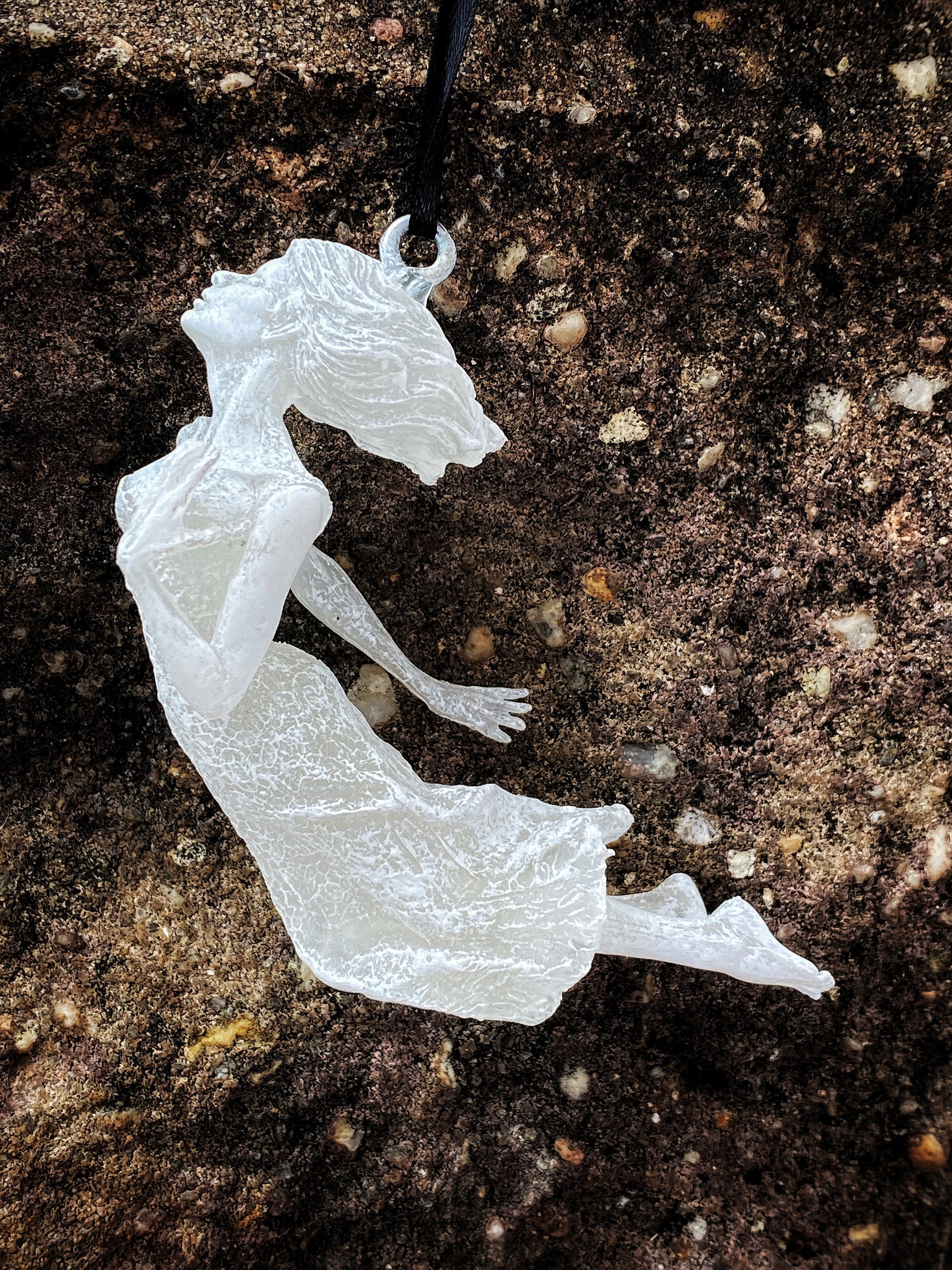 Victorian Ghost Hand-Painted Resin Ornament