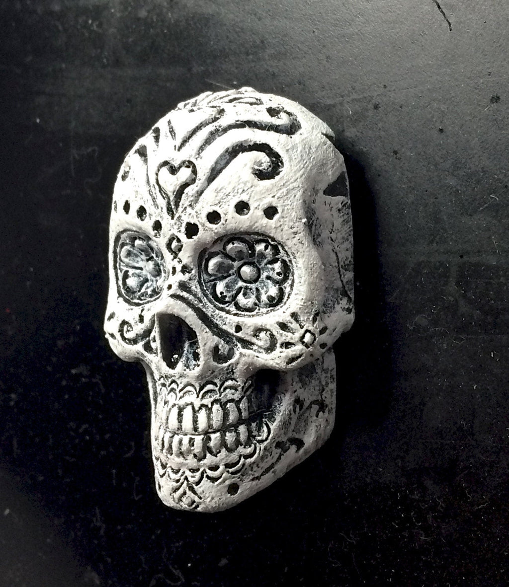 Day of the Dead Skull Hand-Painted Resin Magnet
