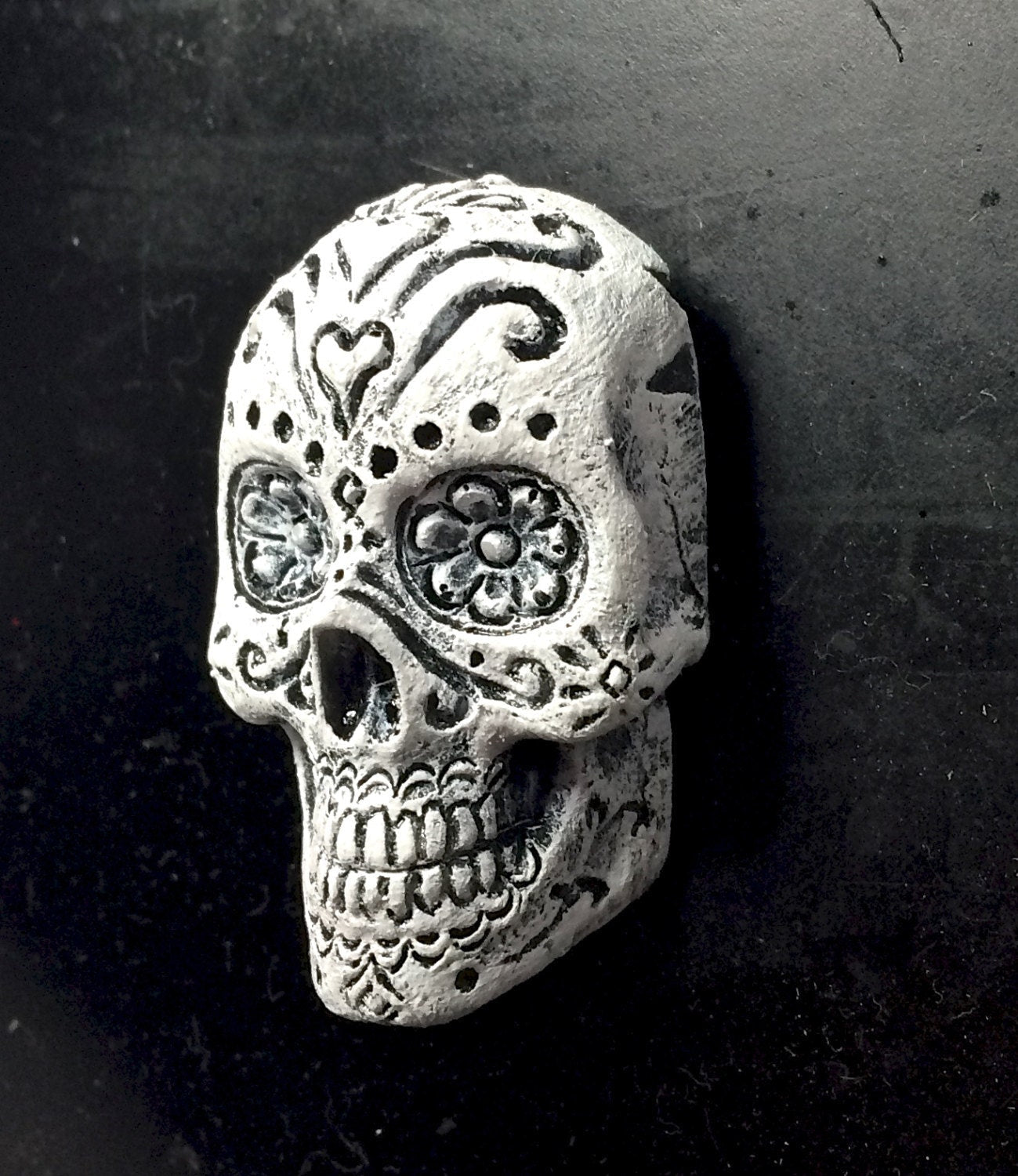 Day of the Dead Skull Hand-Painted Resin Magnet