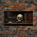 The Skull on the Shelf Framed Canvas Print