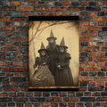 Black & White Gothic Canvas Print -Three Witches