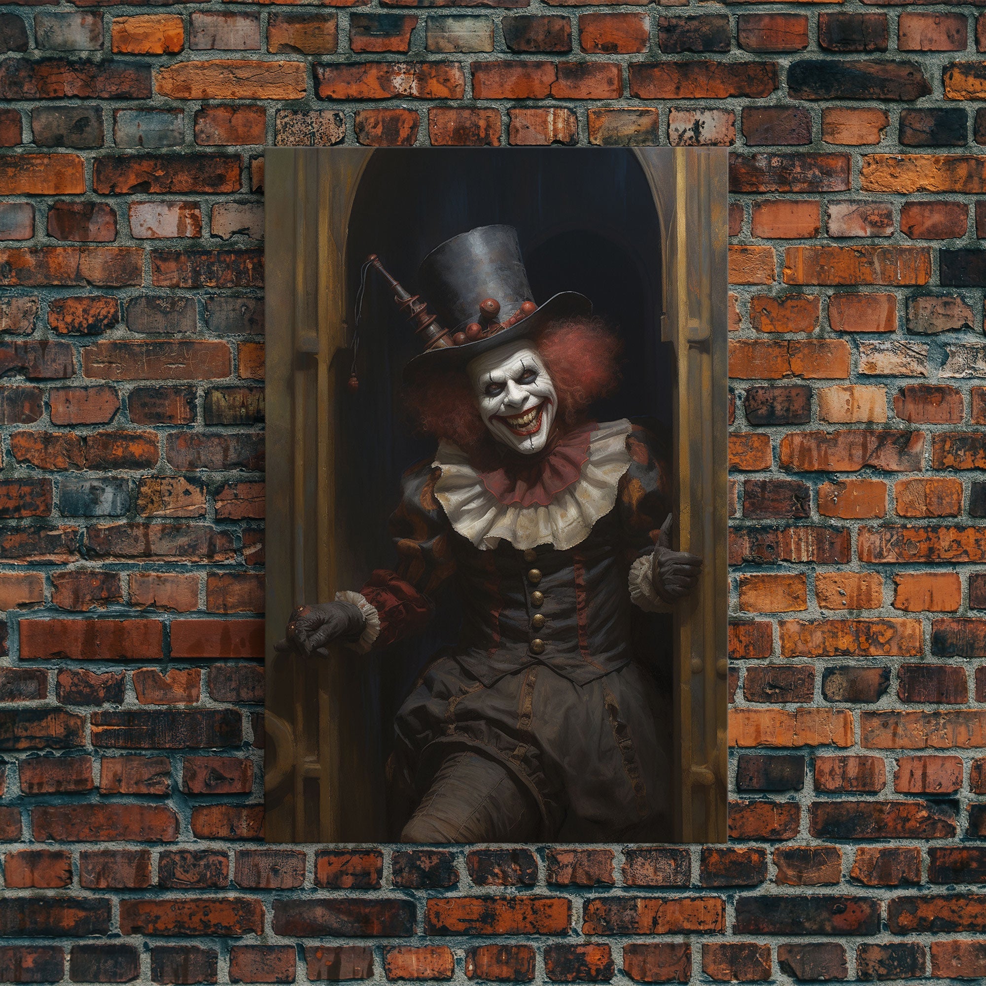 Victorian Clown Framed Canvas Print