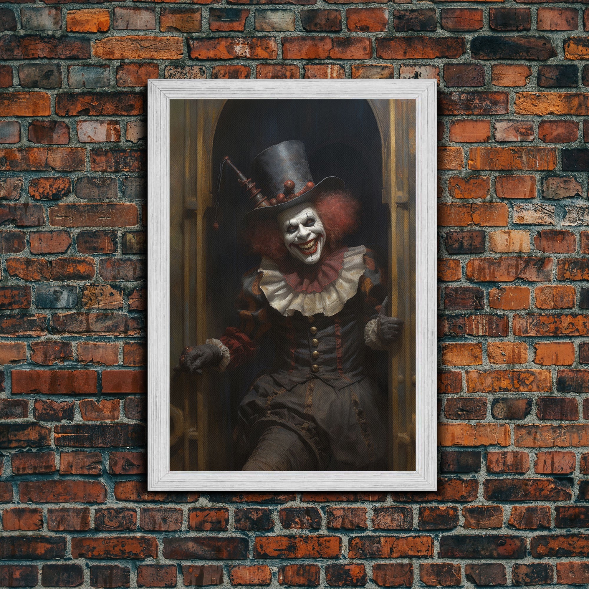 Victorian Clown Framed Canvas Print