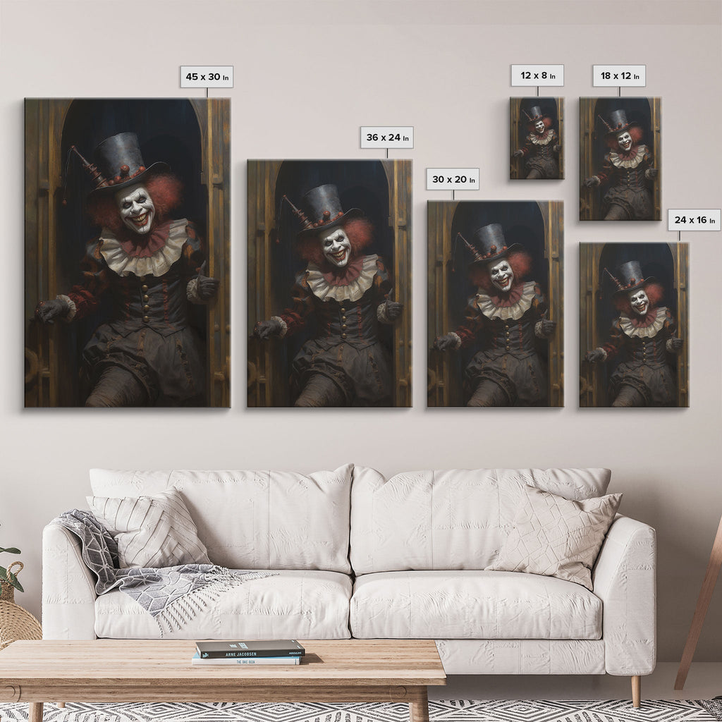 Victorian Clown Framed Canvas Print