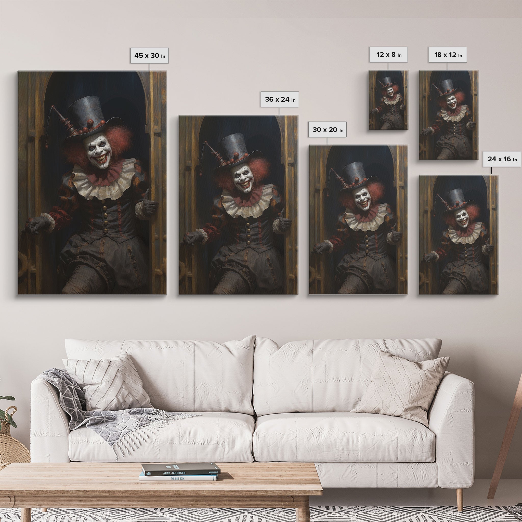 Victorian Clown Framed Canvas Print
