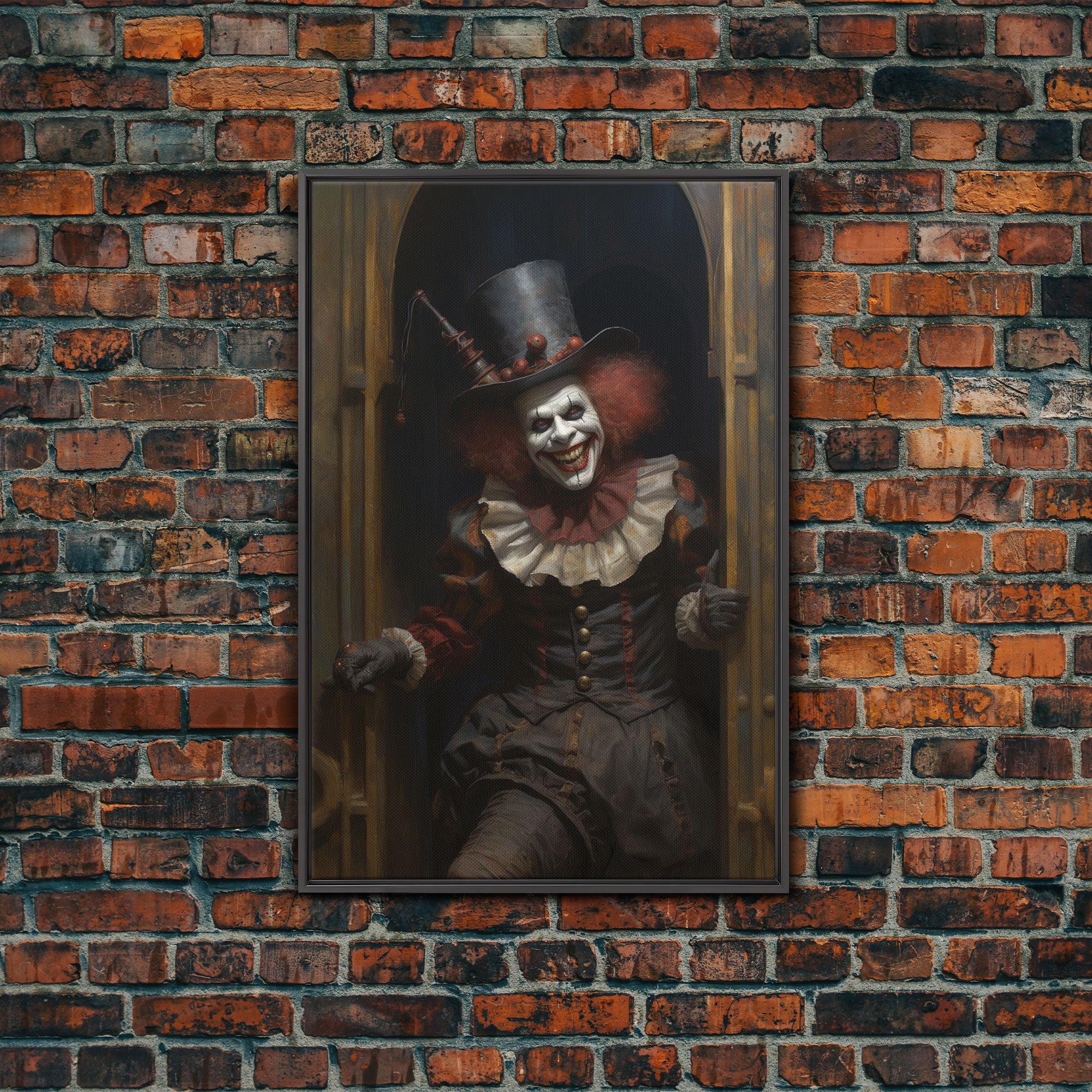 Victorian Clown Framed Canvas Print