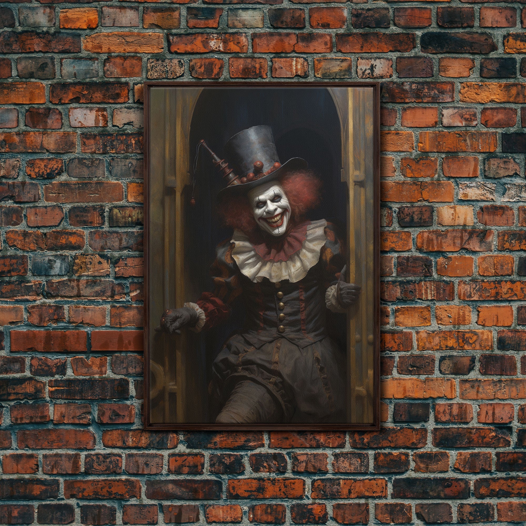 Victorian Clown Framed Canvas Print
