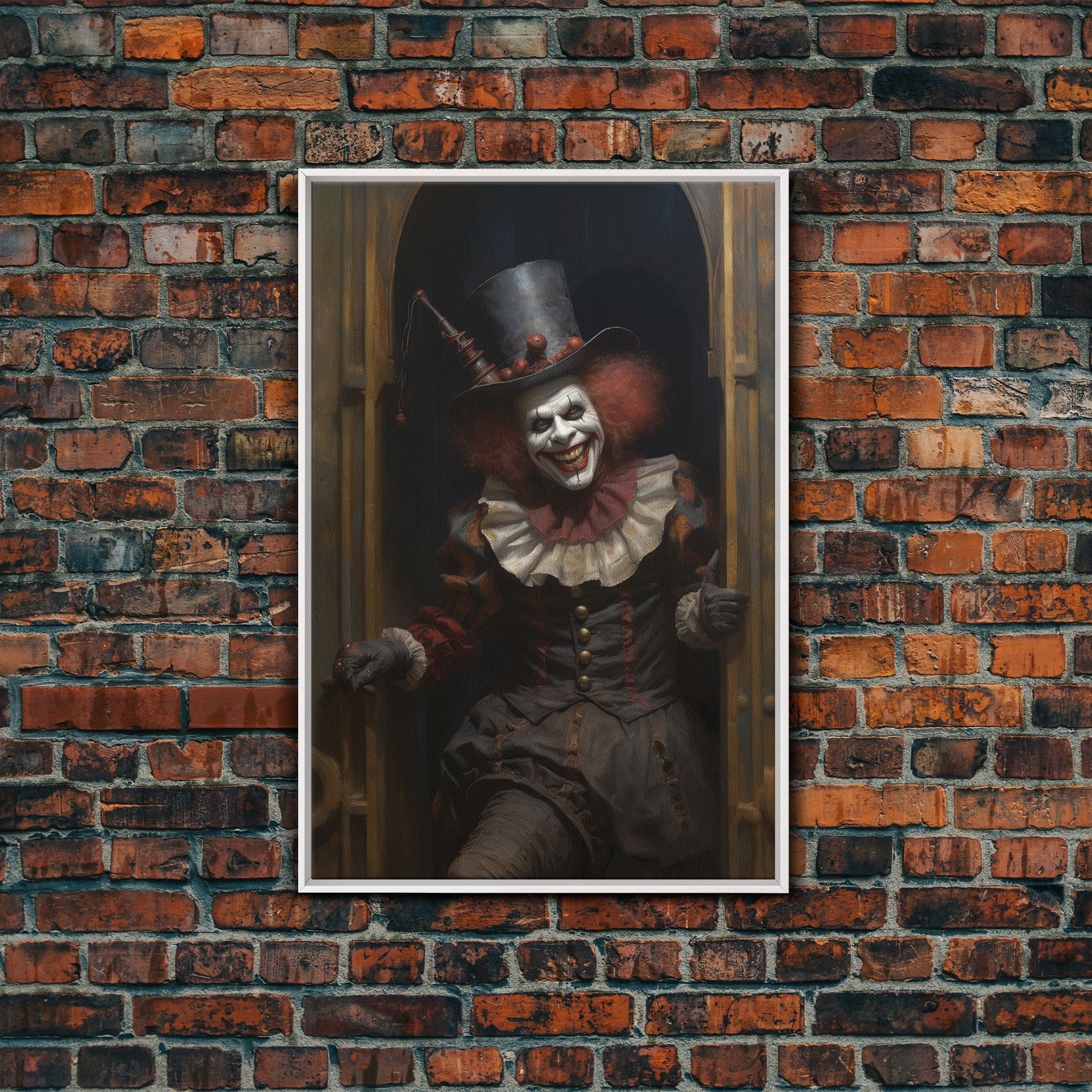 Victorian Clown Framed Canvas Print