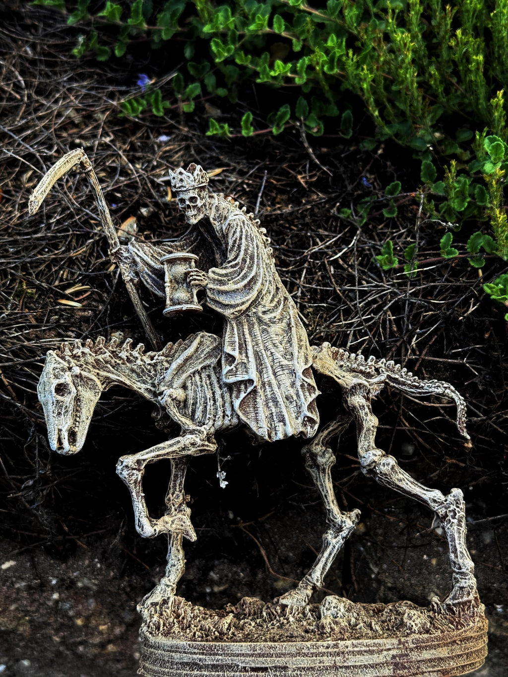 Triumph of Death — Grim Reaper on Skeletal Horse Statue