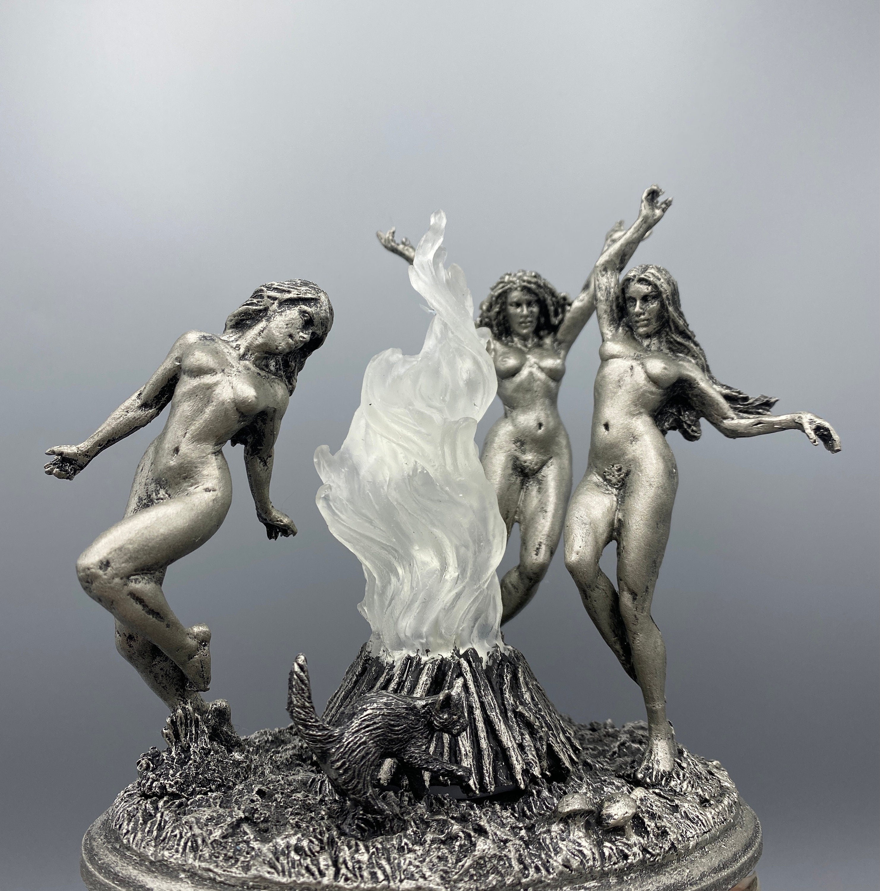 Witch's Sabbath Sculpture with LED Tea Light