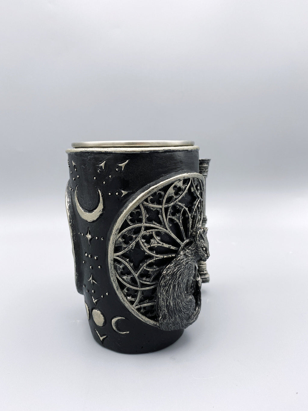 Cat and Gothic Cathedral Window Art Mug