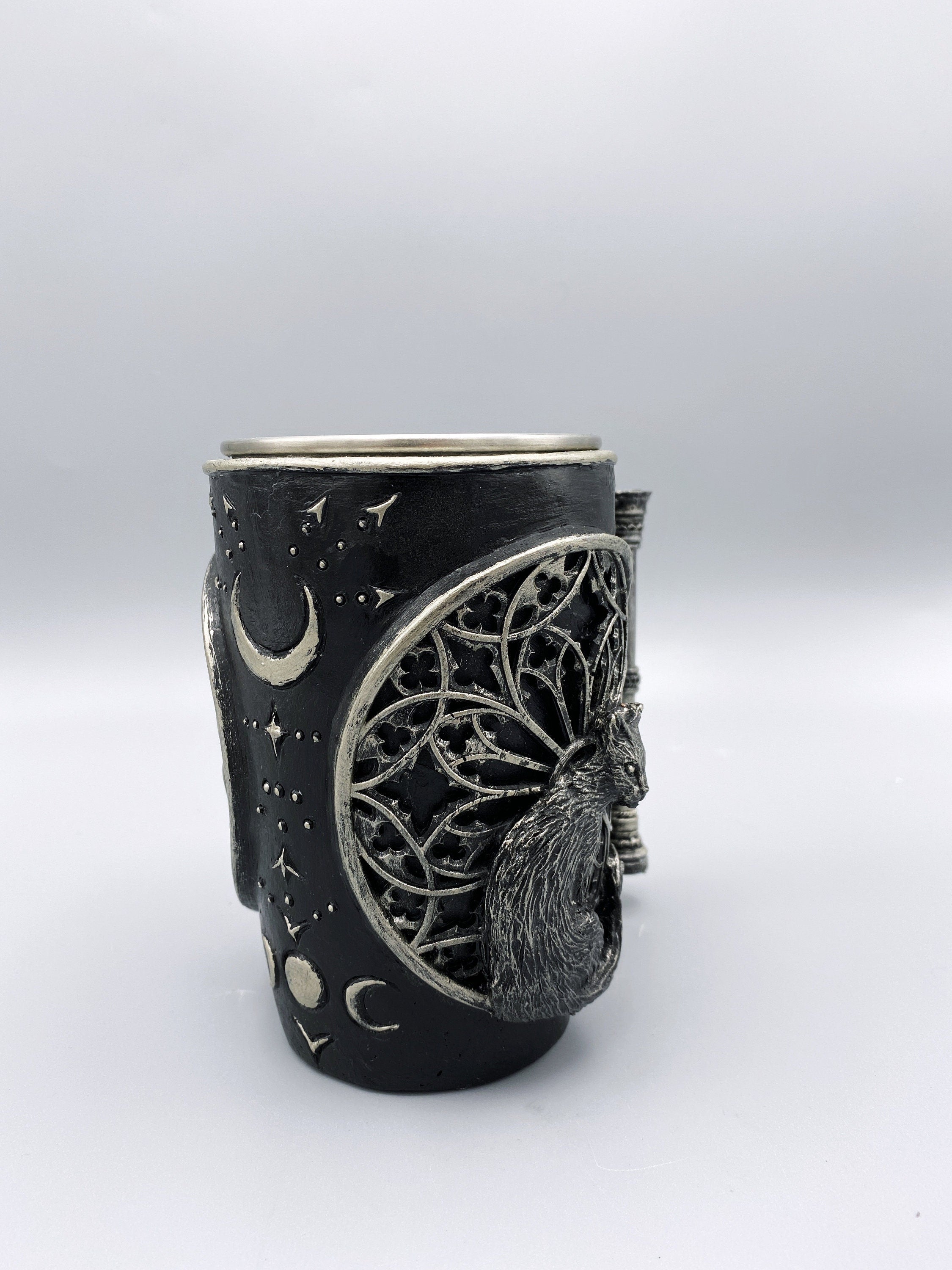 Cat and Gothic Cathedral Window Art Mug