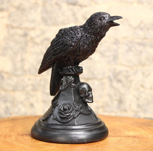 Crow or Owl Ceremonial Candle Holder — Gothic Bird Sculpture