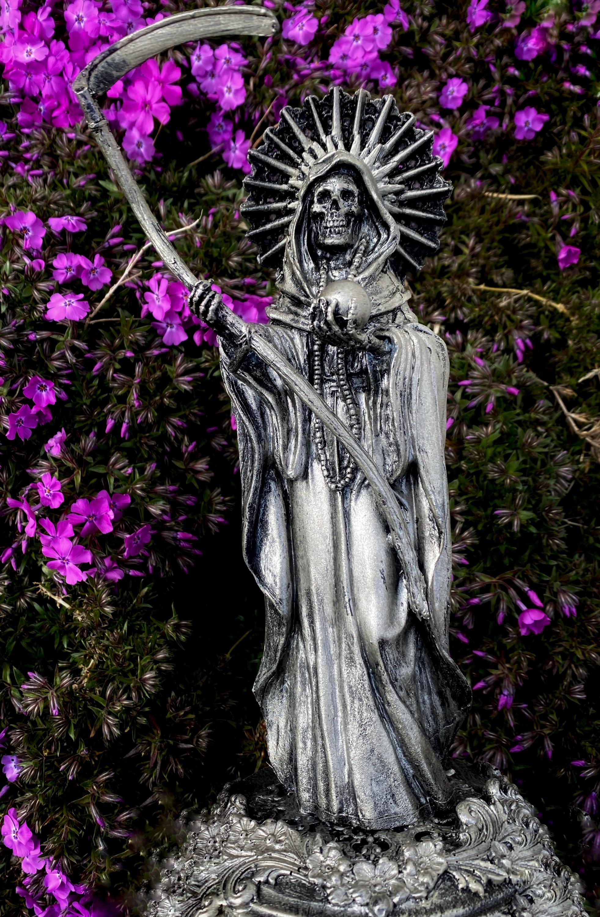 Santa Muerte Hand-Painted Resin Figurine